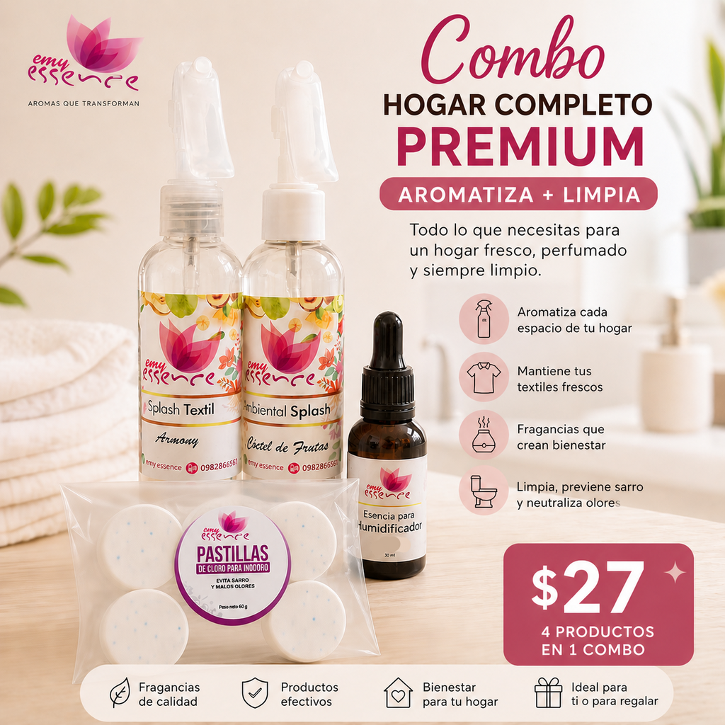 Combo Hogar Completo Premium – Aromatización + Limpieza (4 Productos)
